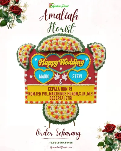 Karangan Papan Bunga Pernikahan di Pandansari Lor